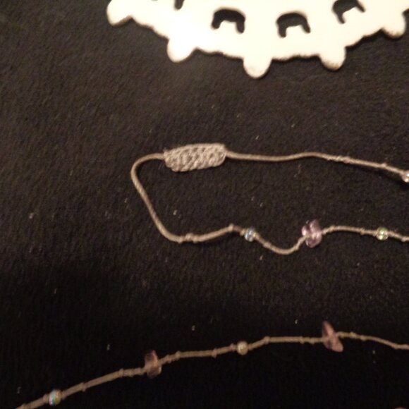 VINTAGE VIRGINA CITY NEVADA SM PLATE SILVER & BEADS NECK FISH NECK LOT - Picture 7 of 8